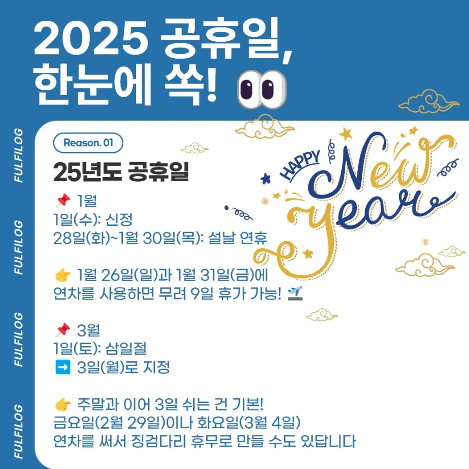 2025 공휴일 총정리 (대체공휴일 법정공휴일 휴가 계획 미리 짜봐요) 설명 이미지 2
