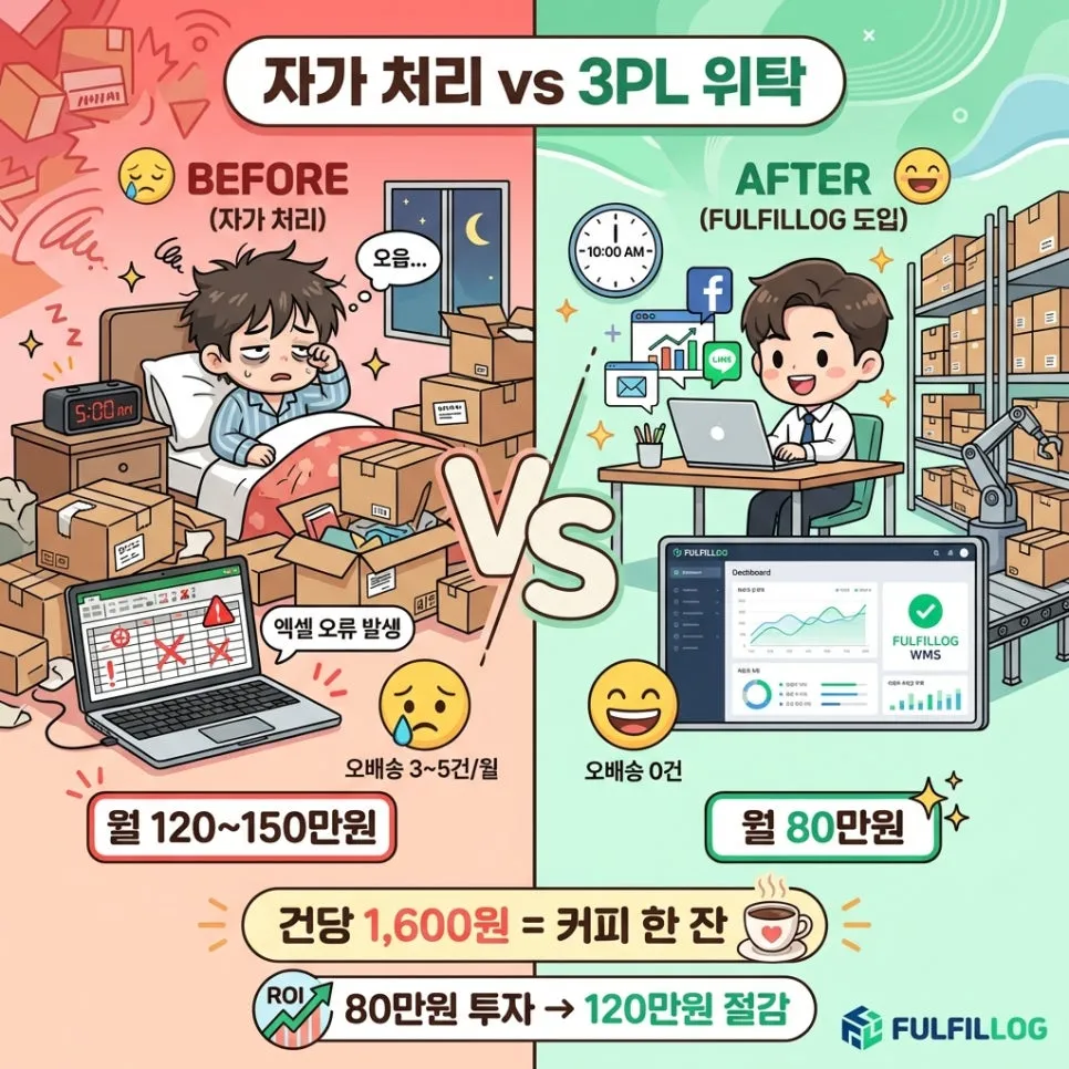 05Before & After: 자가 처리 vs 3PL 위탁 설명 이미지