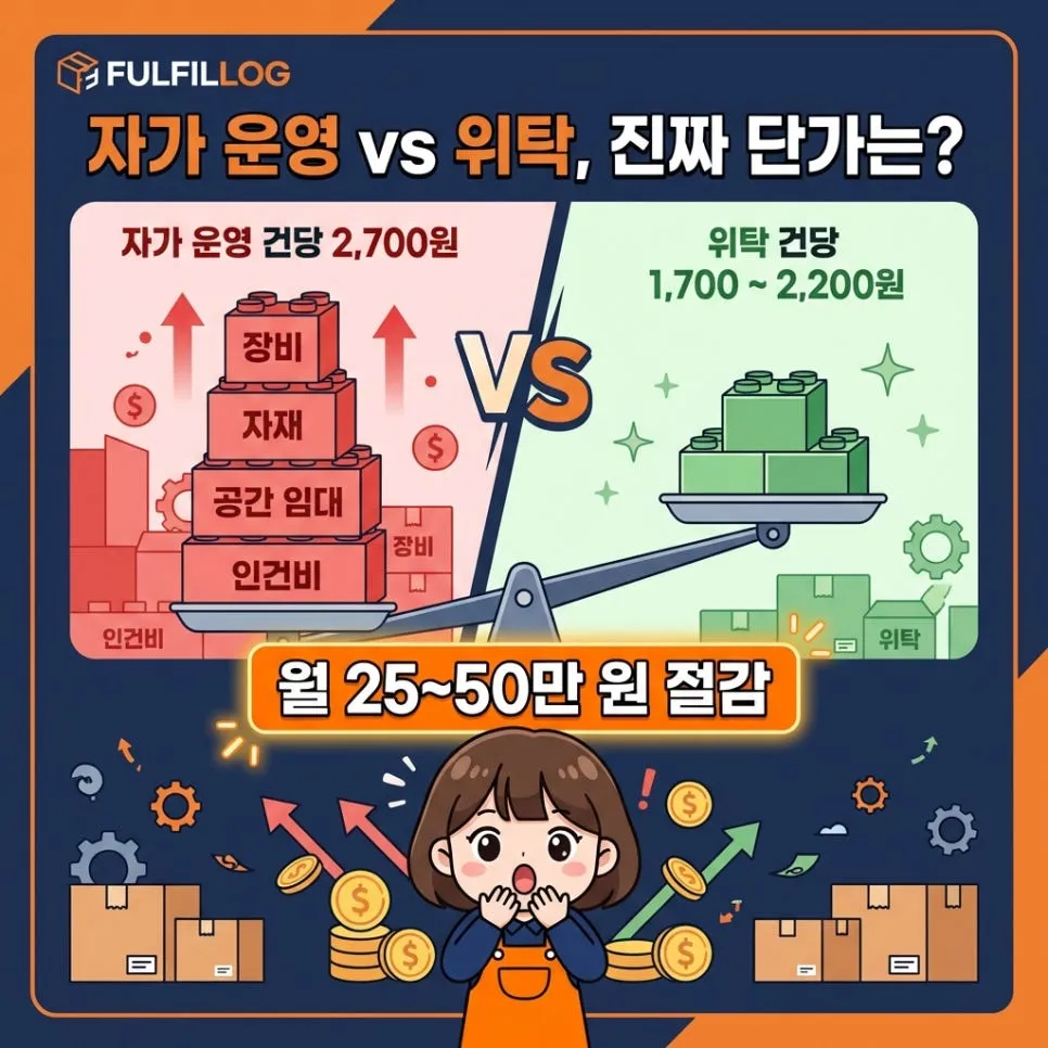 직접 운영 vs위탁— 실제 단가 비교 설명 이미지