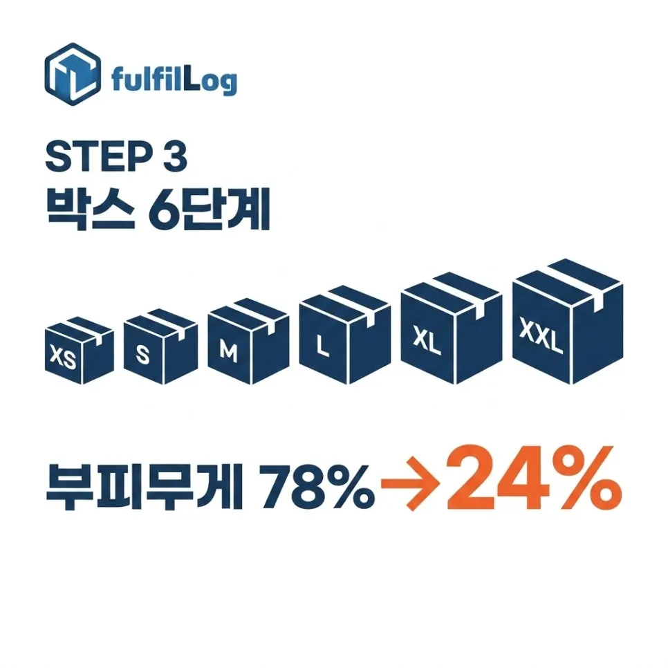 방법 3. 박스 사이즈 6단계 표준화 설명 이미지