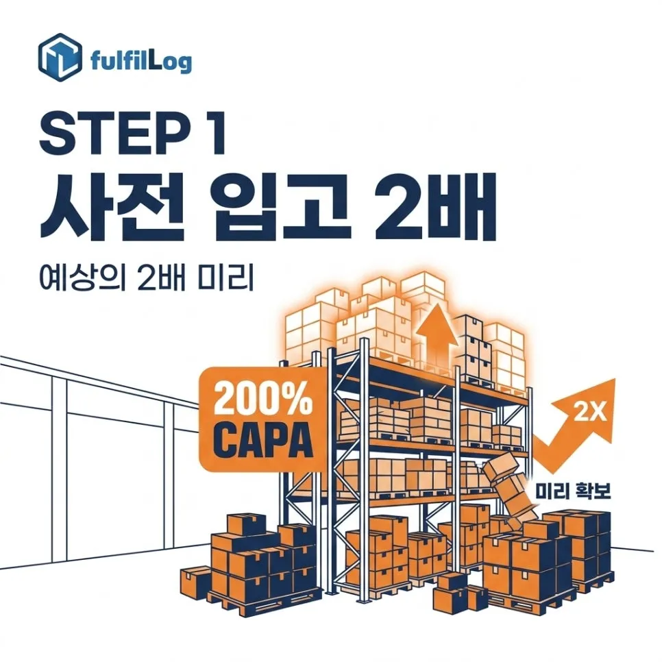 단계 1. 발매 1주일 전 사전 입고 2배 설명 이미지