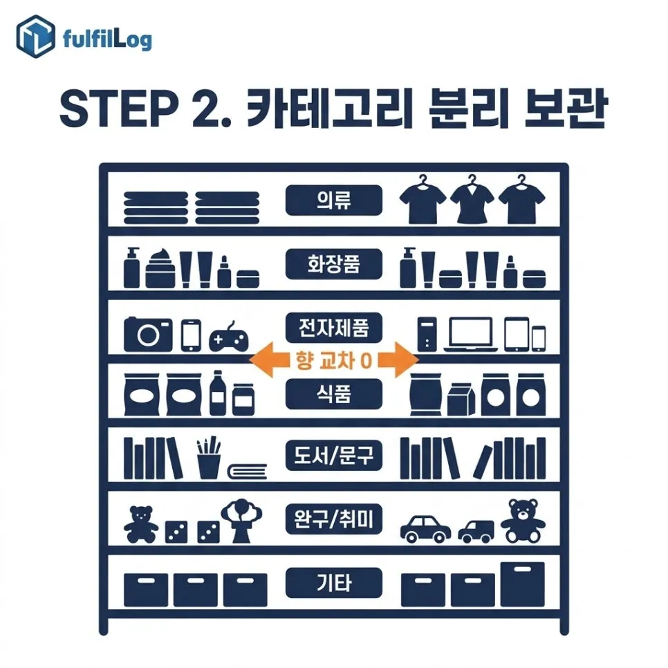 보관 2. 가공품 카테고리별 분리 보관 설명 이미지
