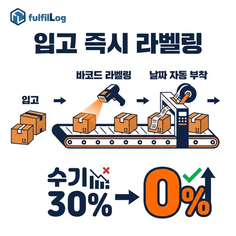 단계 1. 입고 시점 즉시 라벨링 설명 이미지