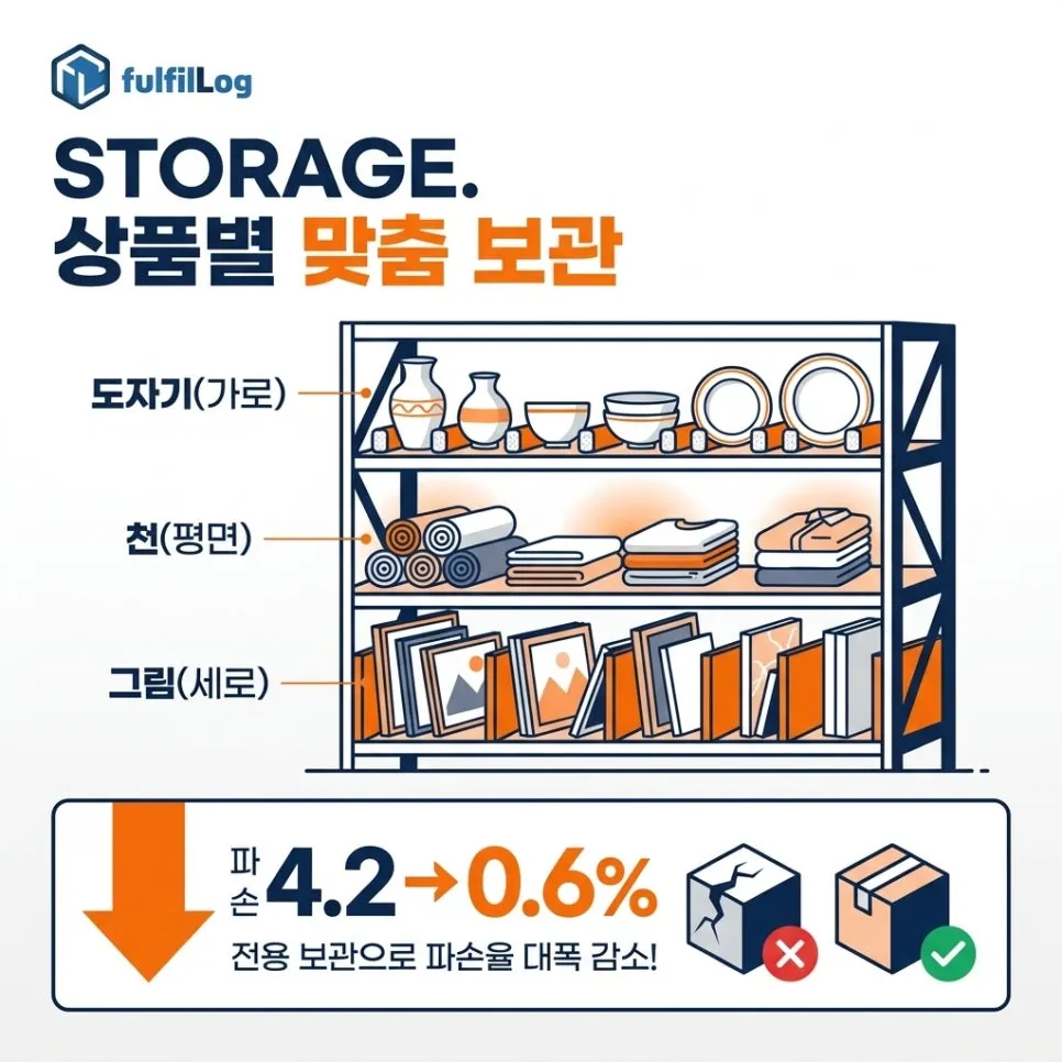 단계 1. 상품별 맞춤 보관 구획 설명 이미지