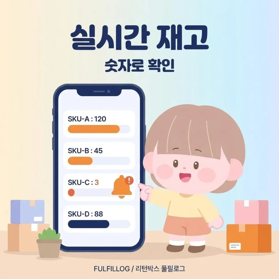 실시간 재고, 숫자로 확인합니다 설명 이미지