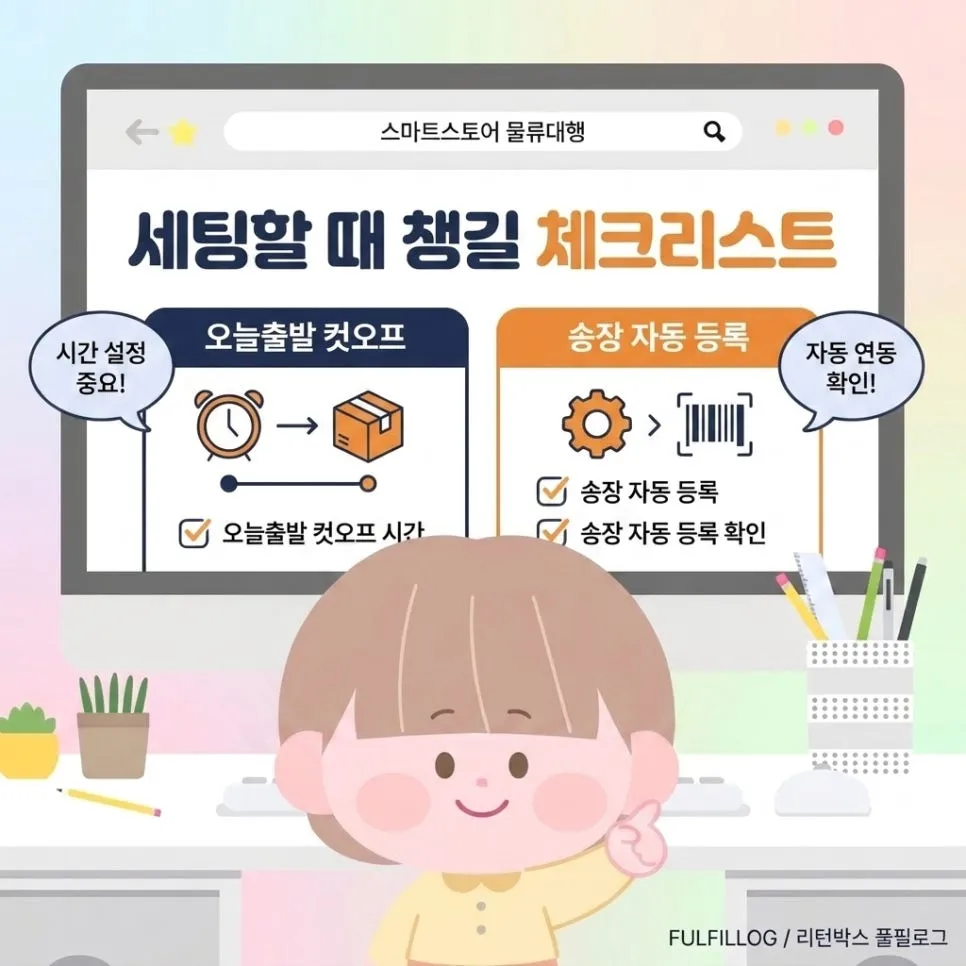 세팅할 때 챙길 체크리스트 설명 이미지