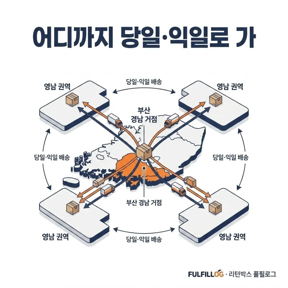 영남 물류대행 광역 커버 당일·익일 배송 기준 (2026) 설명 이미지