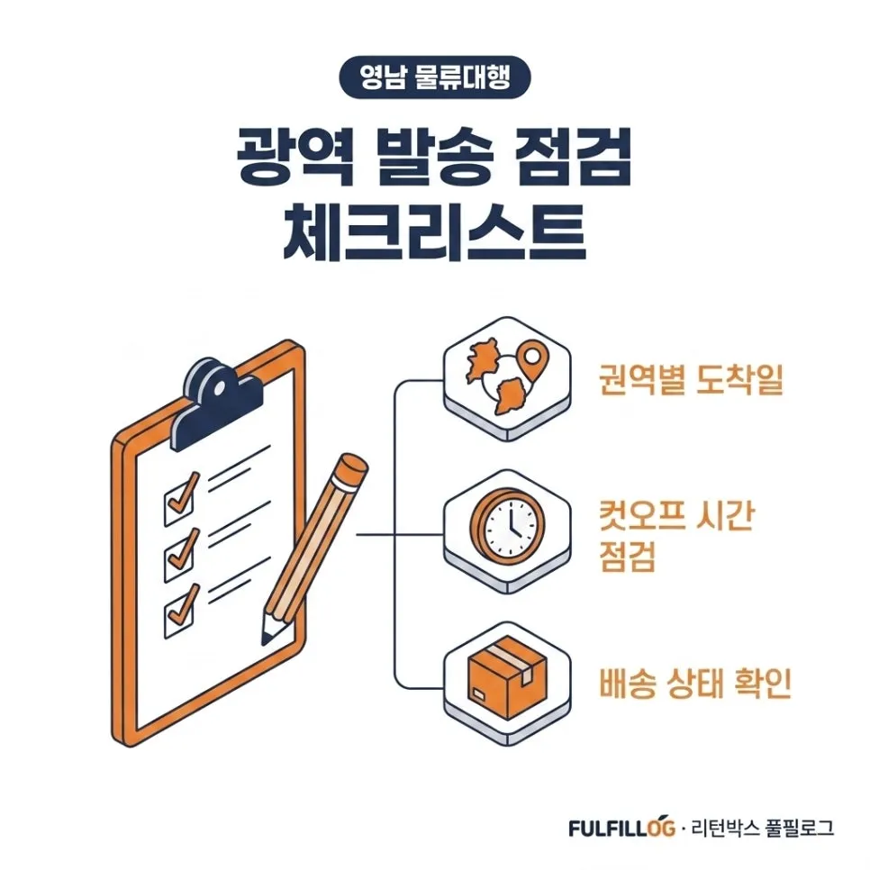 광역 발송 점검 체크리스트 설명 이미지