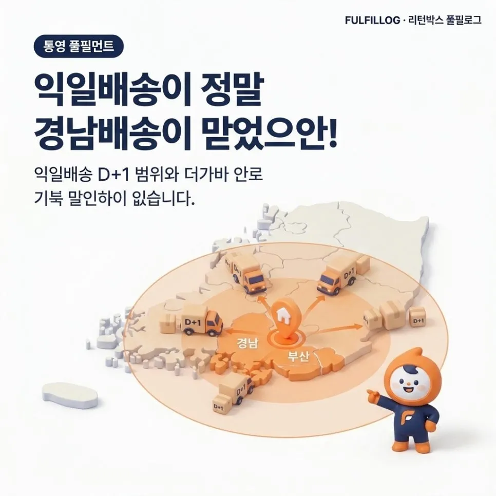 통영 풀필먼트 익일배송(D+1) 커버 범위 (2026) 설명 이미지