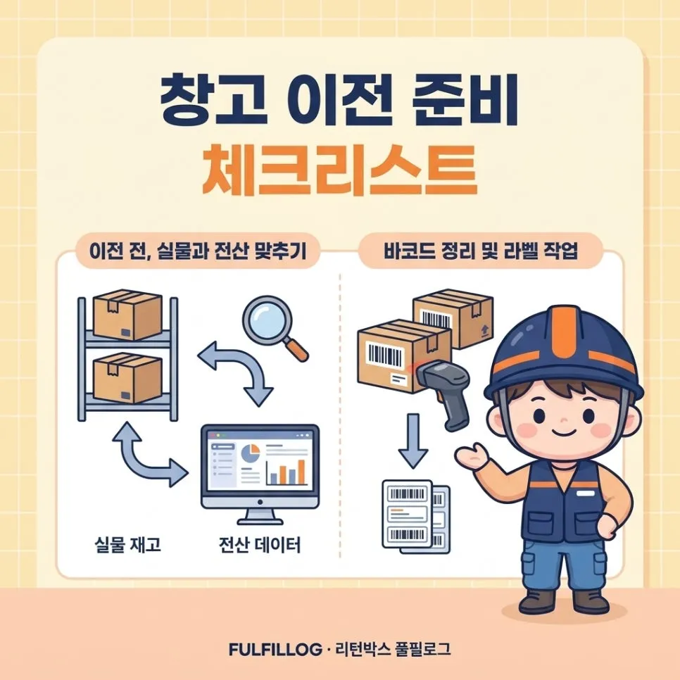 창고 이전 준비 체크리스트 설명 이미지