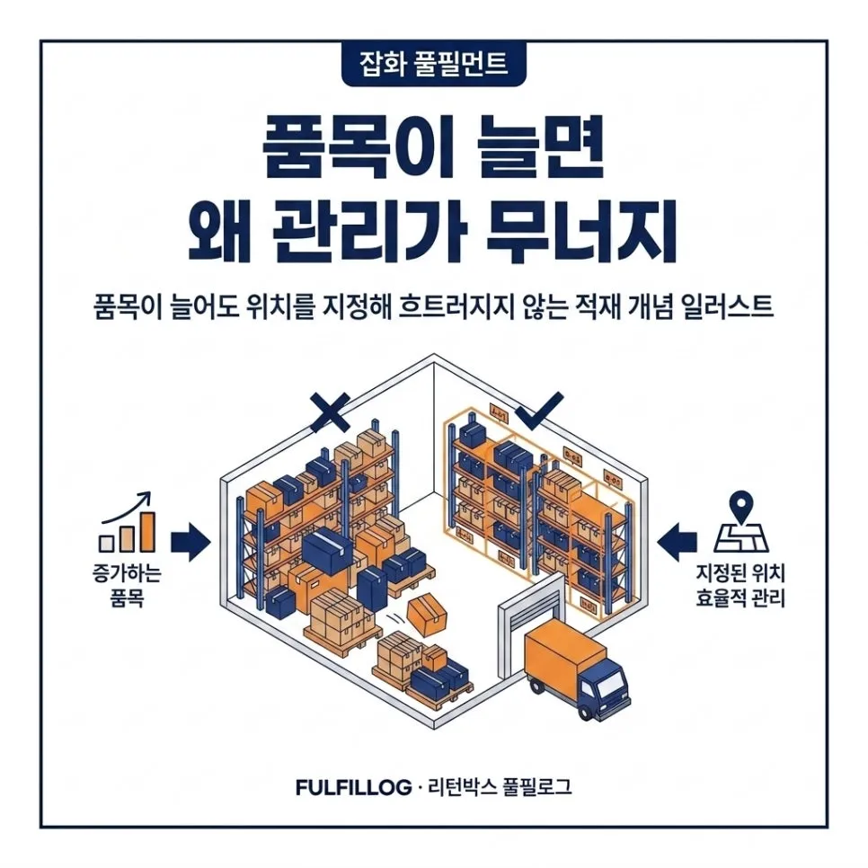 잡화 풀필먼트 품목 급증 시 보관 최적화 (2026) 설명 이미지