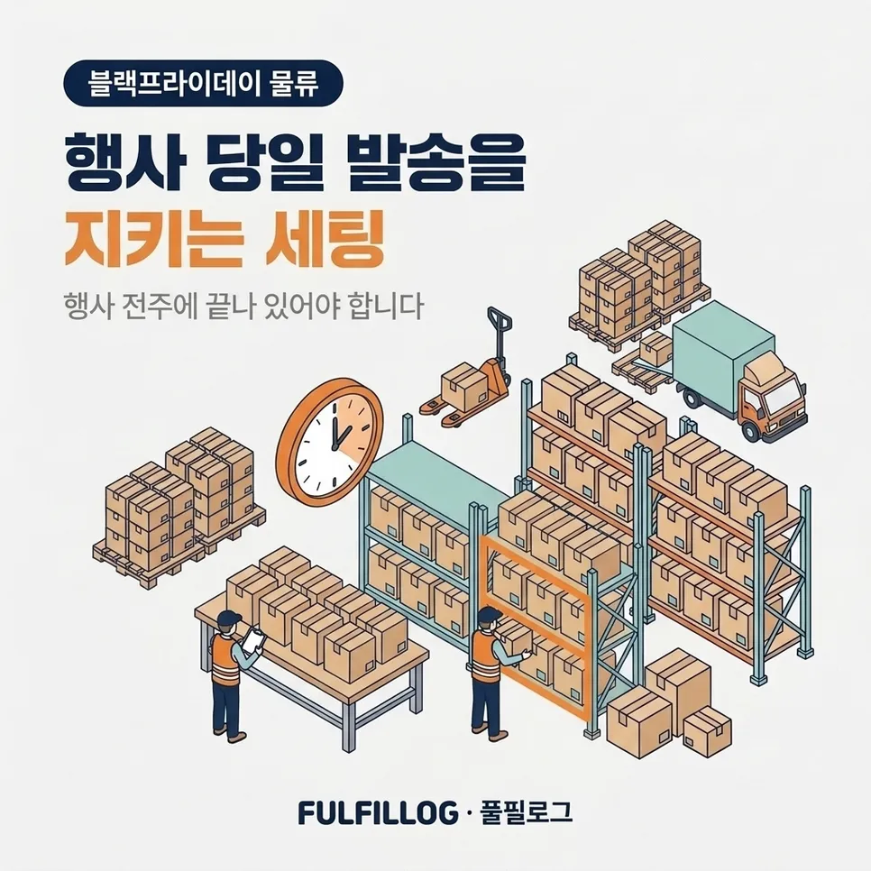 세일 당일 발송을 지키는 창고 세팅 설명 이미지