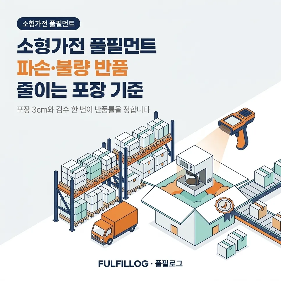 소형가전 풀필먼트 파손·불량 반품 줄이는 포장 기준 설명 이미지