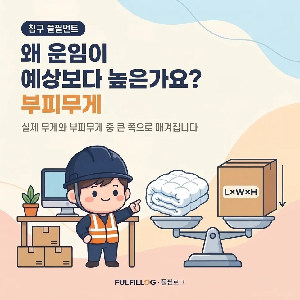 침구 풀필먼트, 왜 택배비가 예상보다 높은가요? 설명 이미지