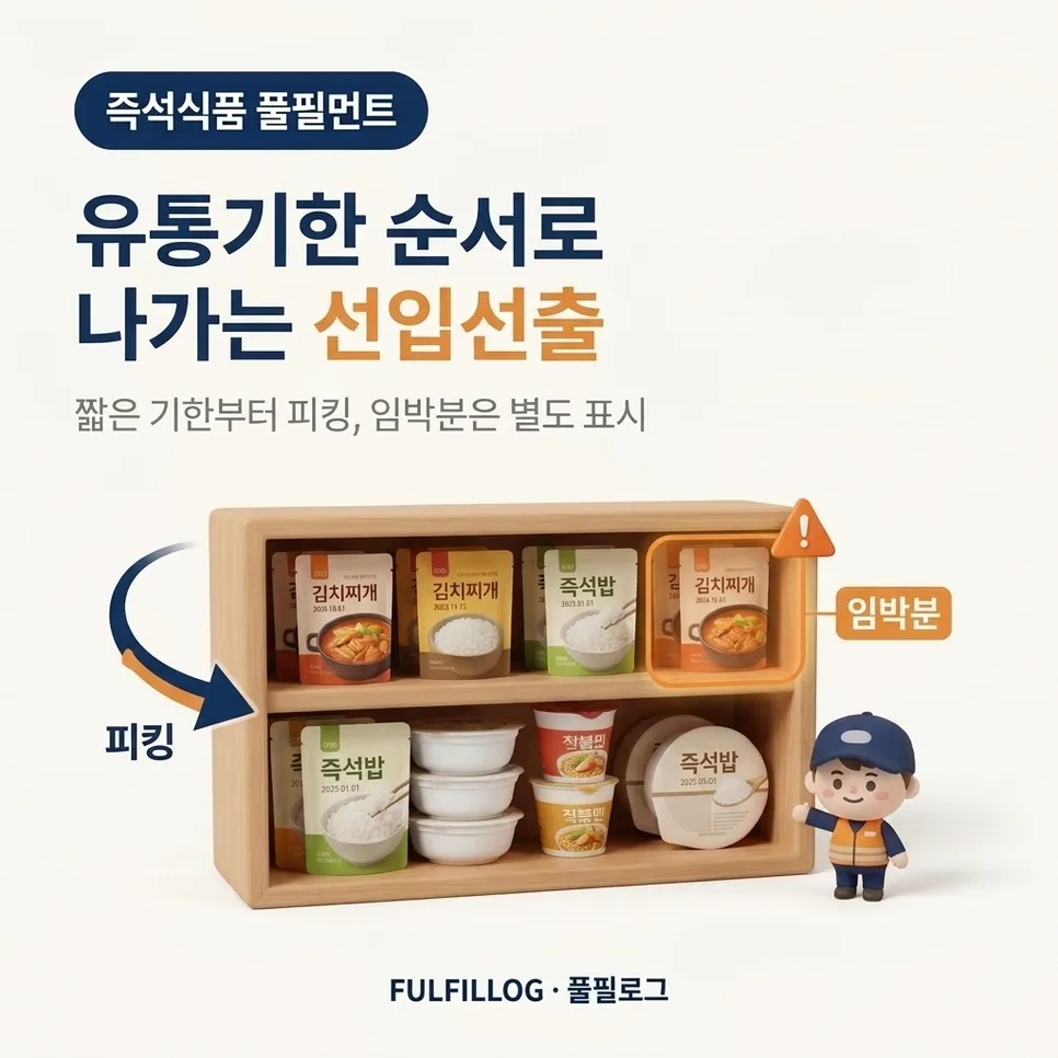 유통기한 순서로 나가는 선입선출 설명 이미지